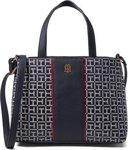 Женская сумка-саквояж Tommy Hilfiger Chloe Ii Convertible Rz, Navy/White b0cv49vxcp | navy/white
