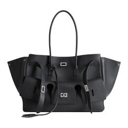 Bel Air кожаная сумка-тоут из коровьей кожи, шоппер, женская сумка среднего размера черный цвет Balenciaga, Set (Bag+Dust Bag) 8356702abaw1000