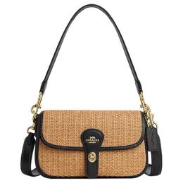 Средняя соломенная сумка через плечо Hadley для женщин цвет Khaki Coach, Set (Bag+Dust Bag) cal91-imxub