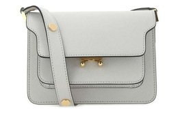 Сумка-баул из телячьей кожи, женская наплечная сумка gray Marni, Set (Bag+Dust Bag) sbmps01no1lv520-zn09n