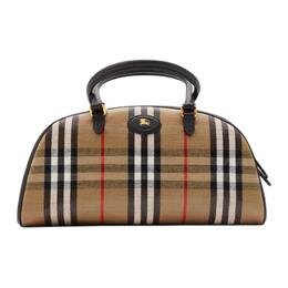 Кожаная сумка для боулинга, сумка через плечо, кроссбоди, женская сумка brown Burberry, Set (Bag+Dust Bag) 81123431
