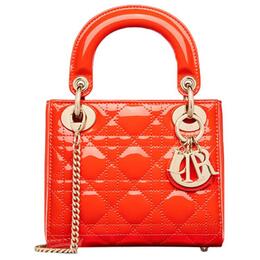 Lady Cow Leather Lady Bag, сумка через плечо, кросс-боди, мини-клатч для женщин ярко-оранжевый Christian Dior, Shopping Bag Set(Set+Shopping Bag) m0505owcb-m37o