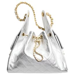 25Bag Calfskin Shoulder Bag Medium Women's Silver Chanel, Box(Set+Box) as5311-b20405-nzv67