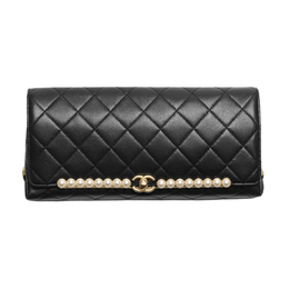 Вечерняя клатч из овчины Women's Black Chanel, Box(Set+Box) as4455-b14400-94305