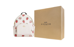 Рюкзак Court Coated Canvas Regular женский White & Pink Coach, Gift Box Set (Set+желтый Box) cas94-imcah