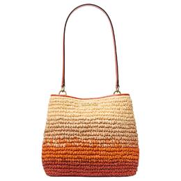 Плетеная сумка Pratt из соломы, женская наплечная сумка среднего размера Red Clay Michael Kors, Set (Bag) 35s5g3fs2w-red clay