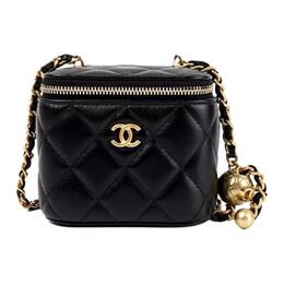 Маленькая золотая сумка через плечо из овчины для женщин black Chanel, Gift Set(Set+Box+Shopping Bag) ap1447-b02916-94305