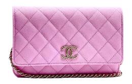 Сумка WOC с цепочкой из личиевого зерна телячьей кожи, через плечо, кроссбоди женская розовая Chanel, Set (Bag+Dust Bag) ap3180-b10218-nm368