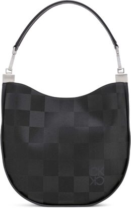 Сумка-хобо через плечо Calvin Klein Celestine, Black/Silver Checkerboard Emboss Logo b0ftk7hw7y | black/silver checkerboard emboss logo