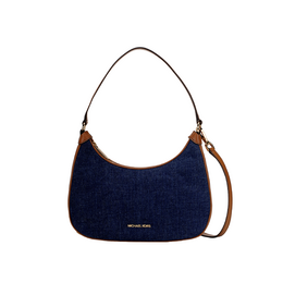 Текстильная, из искусственной кожи сумка через плечо, сумка-полумесяц, большая женская сумка индиго/желудево-коричневая Michael Kors, Set (Bag+Dust Bag) 35f2g4cw7c-466