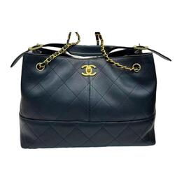 Женская черная кожаная сумка через плечо One Shoulder Chanel, Shopping Bag Set(Set+Shopping Bag) as5634-b20829-94305