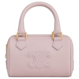 Кожаная сумка Boston из коровьей кожи, наплечная сумка, кроссбоди, мини-сумка для женщин в отбеленном розовом цвете Celine, Set (Bag+Dust Bag) 10p043esm-25bd