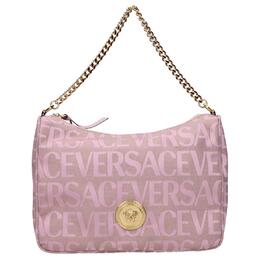 Тканевая сумка через плечо среднего размера для женщин розовая Versace, Set (Bag+Dust Bag) 10028771a151822pl5v