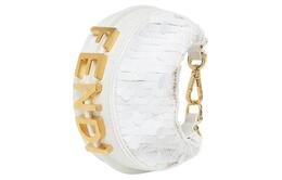 Вышитая наручная сумочка Nano женская белая Fendi, Set (Bag+Dust Bag) 7as089-arok-f1ozn