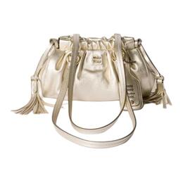 Мини-сумка через плечо из овчины для женщин цвет Pyrite Miu Miu, Set (Bag+Dust Bag) 5bp089_acsw_f0846_v_ooo