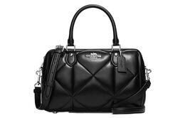 Сумка-бостон Rowan из овчины с элементами из кожи коровы, обычная, женская, черная Coach cj610-svdtv