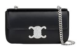 Кожаная поясная сумка Claude Shiny Cow через плечо, женская черная Celine, Set (Bag+Dust Bag) 115203bf4-38si