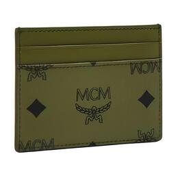 Aren Canvas Card Holder Mini Women's Khaki Moss MCM, Set (Bag+Dust Bag) mxafata02k8001