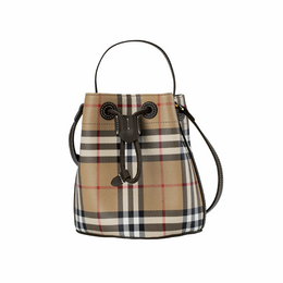 Сумка-ведро из полиуретана, сумка через плечо, кроссбоди, мини-женская сумка beige Burberry, Set (Bag+Dust Bag) 81004881
