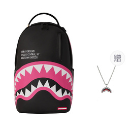 Рюкзак Shark Mouth PVC для мужчин черный/розовый Sprayground, черный (Comes with Necklace) w1035718 | black (comes with necklace)