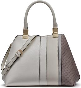 Сумка-портфель Calvin Klein Granite Geometric Satchel - 2 в 1, веганская кожа, 2 кармана, Almond/Taupe/Cherub White Pieced b0dyyg1gbj | almond/taupe/cherub white pieced