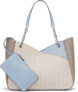 Женская сумка-тоут Calvin Klein Zoe Chain Tote от Calvin Klein, Vanilla/Khaki/Dusty Blue b0fttlwx7h | vanilla/khaki/dusty blue