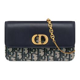 Miss Caro Cotton Handbag, Shoulder Bag Regular Women's Blue Christian Dior, Set (Bag+Dust Bag) s2375unko-m928