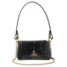 HAZEL кожаная наплечная сумка из коровьей кожи, кроссбоди, маленькая женская сумка черный цвет Vivienne Westwood, Set (Bag+Dust Bag) 50684358800d