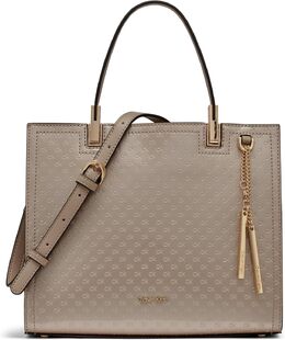 Сумка-портфель Verne с тремя отделениями Calvin Klein для женщин, Silver Mink Patent Emboss b0ftbck4x2 | silver mink patent emboss