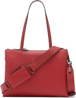 Женская хромированная сумка-органайзер Calvin Klein 2 в 1, Ruby Red b0bnlxd9xf | ruby red