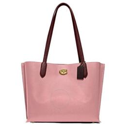 Полированная кожаная сумка тоут с текстурой гальки шоппер через плечо женская большая розовая Coach, Set (Bag+Dust Bag) c0691-b4vi6