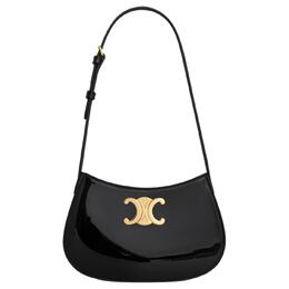 Сумка Tilly из лакированной кожи коровы, женская наплечная сумка black Celine, Set (Bag+Dust Bag) 115703fzo-38no