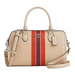 Кожаная сумка Rowan с одним плечевым ремнем Medium Women's Silver с цветными вставками цвета слоновой кости Coach, Set (Bag+Dust Bag) cao70-svio