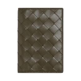 Intrecciato Calfskin Card Holder Women's Green Bottega Veneta, Gift Set(Set+Box+Shopping Bag) 749954vcpp63240