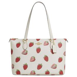 Сумка через плечо Gallery Coated Canvas большая женская white & red Coach, Set (Bag+Dust Bag) car34-imcah