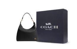 Дамская кожаная сумка через плечо Juliet Cow Large черная Coach, Gift Box Set (Set+черный Box) cy817-b4bk
