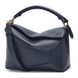 Пазл кожаная сумка через плечо, кроссбоди, маленькая женская сумка темный морской Loewe, Set (Bag+Dust Bag) a510p60x77-5544