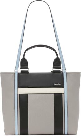 Сумка-тоут Calvin Klein Sol Box - 2 в 1, веганская кожа, 5 карманов, Stone/White Multi b0dh7wz81t | stone/white multi