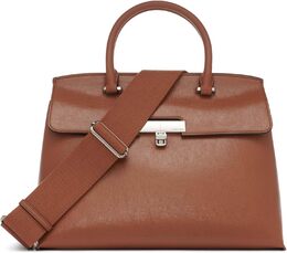 Женская сумка-сэтчел Calvin Klein Becky Turn Lock - 2 в 1, веганская кожа, 3 кармана, Caramel Waxed b0bn8nkk9d | caramel waxed