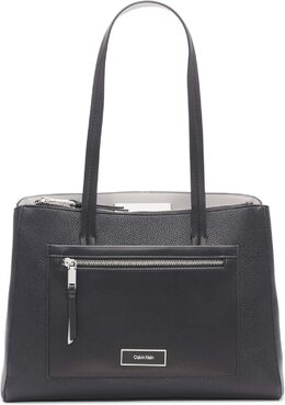 Женская сумка-тоут Calvin Klein Hadley - 2 в 1, веганская кожа, 5 карманов, Black/Dove b09pzrpv3x | black/dove