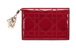 Lady Cow Leather Flap Card Holder женский вишнёво- Christian Dior, Gift Set(Set+Box+Shopping Bag) s0011ovrb-m323