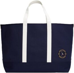 Большая холщовая сумка-тоут Tommy Hilfiger с карманом и плечевыми ремнями, Preppy Navy b0fw2yf98f | preppy navy