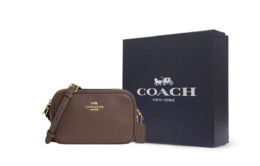Кожаная сумка Jamie для фотоаппарата, мини-сумка через плечо для женщин Brown Coach, Gift Box Set (Set+черный Box) cq875-imv2r