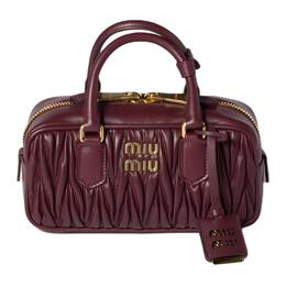 Сумка Arcadie Series Lambskin Regular женская бордовая Miu Miu, Set (Bag+Dust Bag) 5bb142_an88_f0007_v_oon