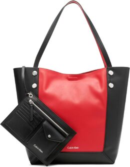 Сумка-тоут Calvin Klein Quinn North/South, Poppy/Black b091c6mt84 | poppy/black