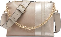 Женская сумка-мессенджер Calvin Klein Rain Triple Compartment Chain Crossbody, Silver Mink b0fthljv4d | silver mink