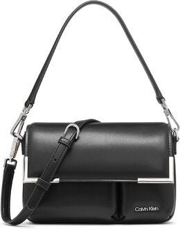 Сумка-органайзер Calvin Klein Mica Crossbody с клапаном, Black/Silver Puffy b0fttqjp8x | black/silver puffy