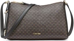 Сумка-тоут Calvin Klein Mandy с застежкой-молнией и кроссбоди, Brown/Khaki/Black b0ftlbp8sh | brown/khaki/black