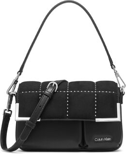 Сумка-органайзер Calvin Klein Mica Crossbody с клапаном, Black/Silver Quilted b0fttqjp8x | black/silver quilted