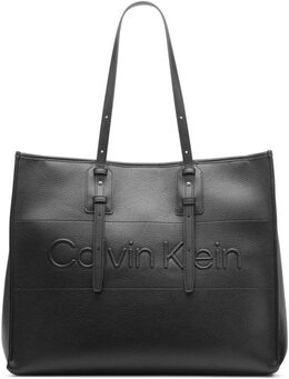 Сумка-тоут Calvin Klein Modern Essential Extra Large, Black/Silver b0ftk6sclr | black/silver